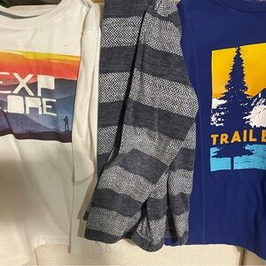 ✨Bundle of 3!✨ Old Navy Kids Long Sleeve Tees - White, Gray, and Blue